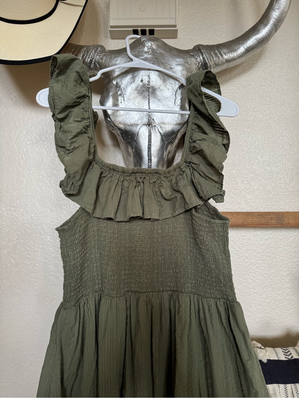 Dotti Olive Green Off-Shoulder Ruffle Maxi Dress - Picture 5 of 7